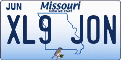 MO license plate XL9J0N