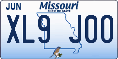MO license plate XL9J0O
