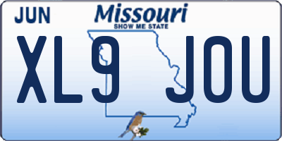 MO license plate XL9J0U