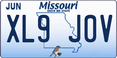 MO license plate XL9J0V