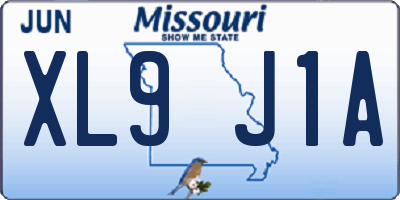 MO license plate XL9J1A