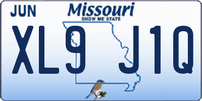 MO license plate XL9J1Q