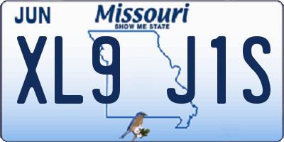 MO license plate XL9J1S