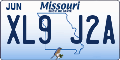 MO license plate XL9J2A