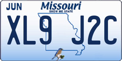 MO license plate XL9J2C