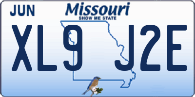MO license plate XL9J2E