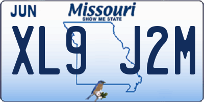 MO license plate XL9J2M