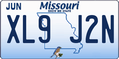MO license plate XL9J2N
