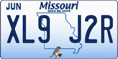 MO license plate XL9J2R