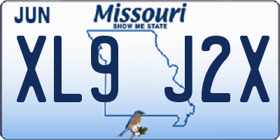 MO license plate XL9J2X