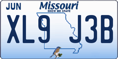 MO license plate XL9J3B