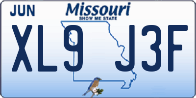 MO license plate XL9J3F