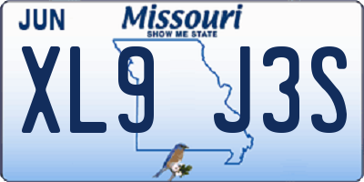 MO license plate XL9J3S