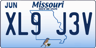 MO license plate XL9J3V