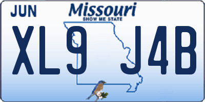 MO license plate XL9J4B