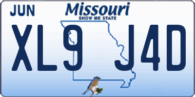 MO license plate XL9J4D