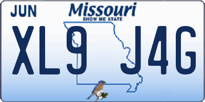 MO license plate XL9J4G