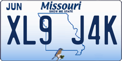 MO license plate XL9J4K