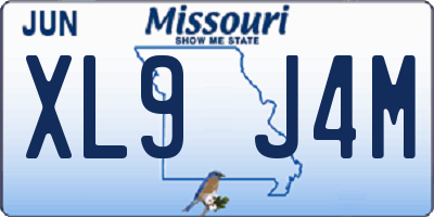 MO license plate XL9J4M