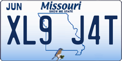 MO license plate XL9J4T
