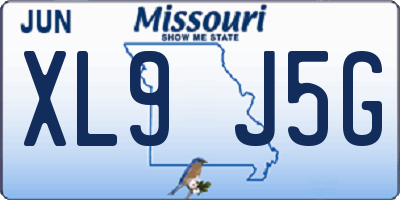 MO license plate XL9J5G