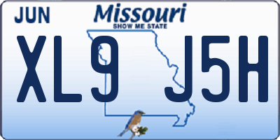 MO license plate XL9J5H