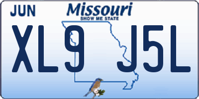 MO license plate XL9J5L