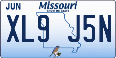 MO license plate XL9J5N