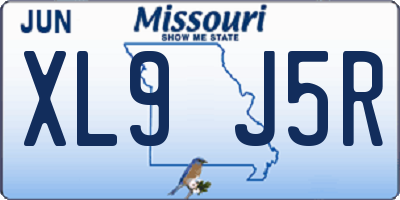 MO license plate XL9J5R