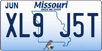 MO license plate XL9J5T