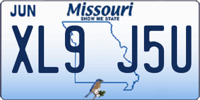 MO license plate XL9J5U
