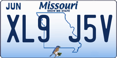 MO license plate XL9J5V