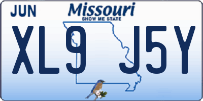 MO license plate XL9J5Y