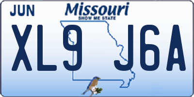 MO license plate XL9J6A
