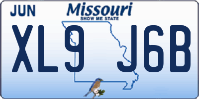 MO license plate XL9J6B