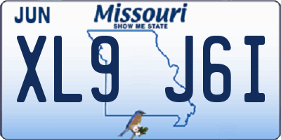 MO license plate XL9J6I