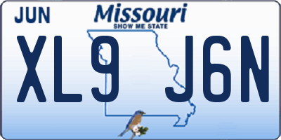 MO license plate XL9J6N