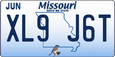 MO license plate XL9J6T