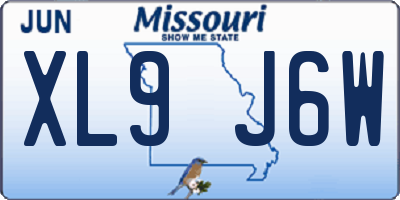 MO license plate XL9J6W