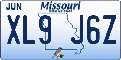 MO license plate XL9J6Z