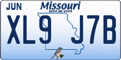 MO license plate XL9J7B