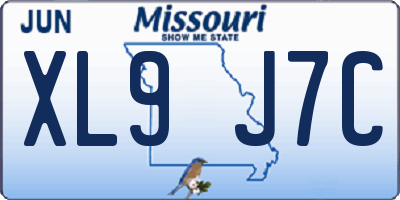 MO license plate XL9J7C