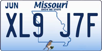 MO license plate XL9J7F
