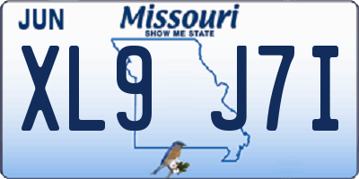 MO license plate XL9J7I