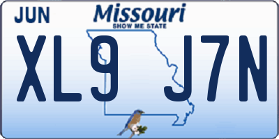 MO license plate XL9J7N