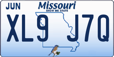 MO license plate XL9J7Q