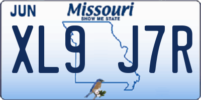 MO license plate XL9J7R