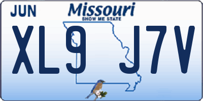 MO license plate XL9J7V