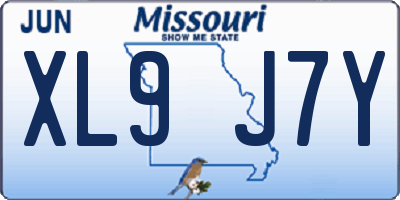 MO license plate XL9J7Y