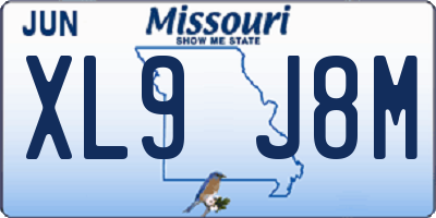 MO license plate XL9J8M